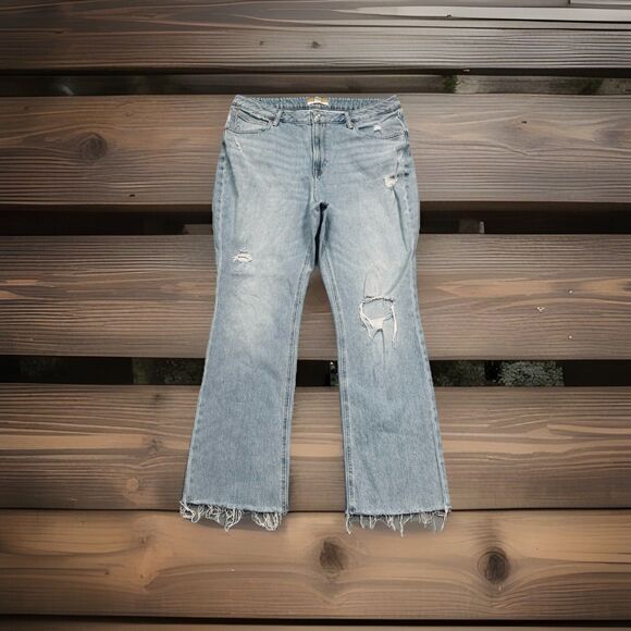 Maurices Goldie Cheeky Slim Boot High Rise Jeans 16W (37x30) Blue Distressed - Picture 1 of 9